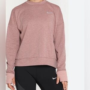 NIKE crewneck DRIFIT thermal sweatshirt w/thumbholes PINK purple MEDIUM EUC!